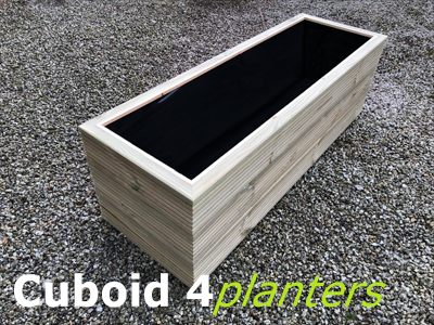 View Cuboid 400mm wide wooden planters.