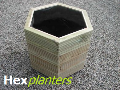 View Hexagonal Wooden Planters.